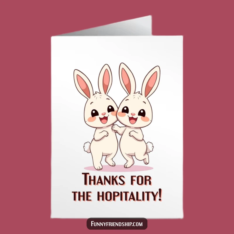 Free Printable Thank You Card: Cute Dancing Bunnies Funny Downloadable Gift Of Appreciation