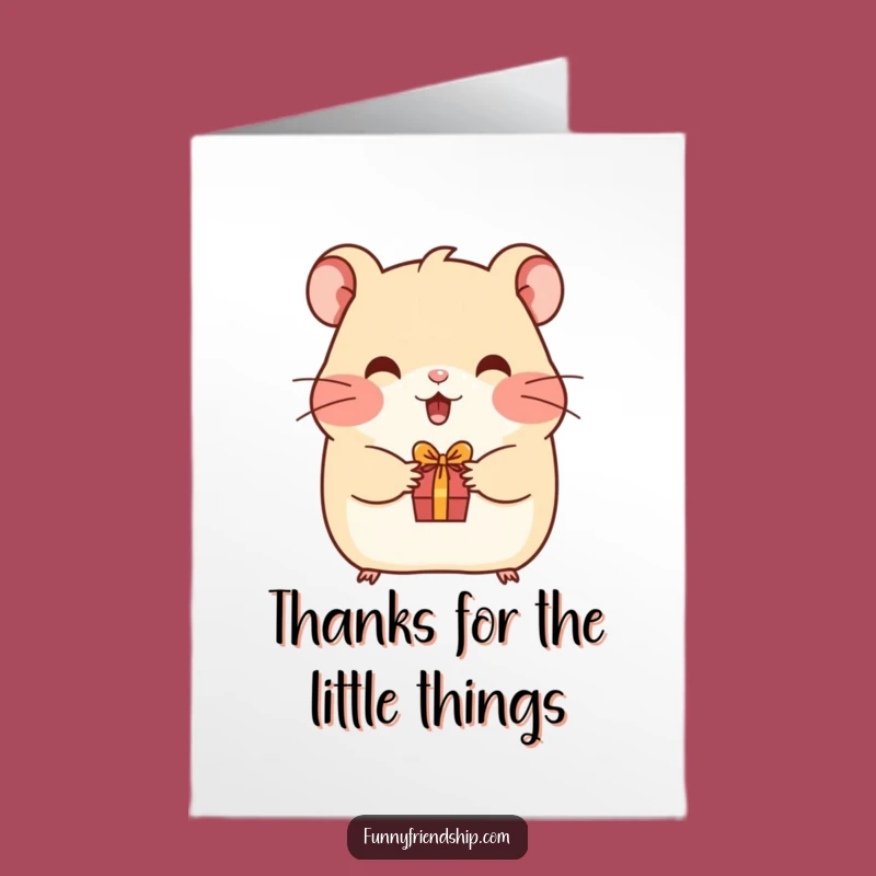Free Printable Hamster Thank You Card: Tiny Gift of Gratitude, Funny Rodent