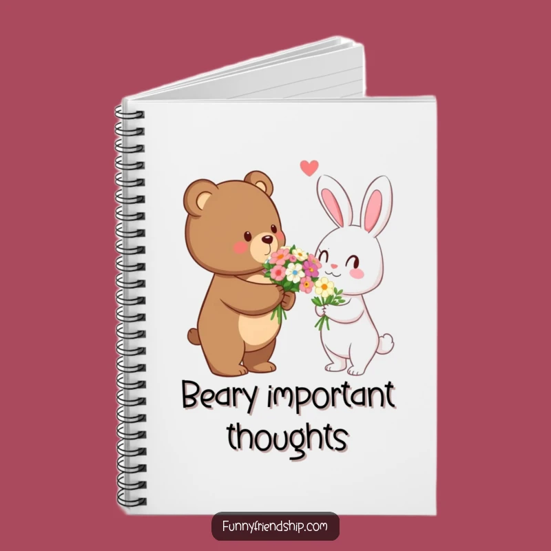 Funny Bear's Floral Notebook: Write Sweet Notes - An Adorable and Funny Gift!