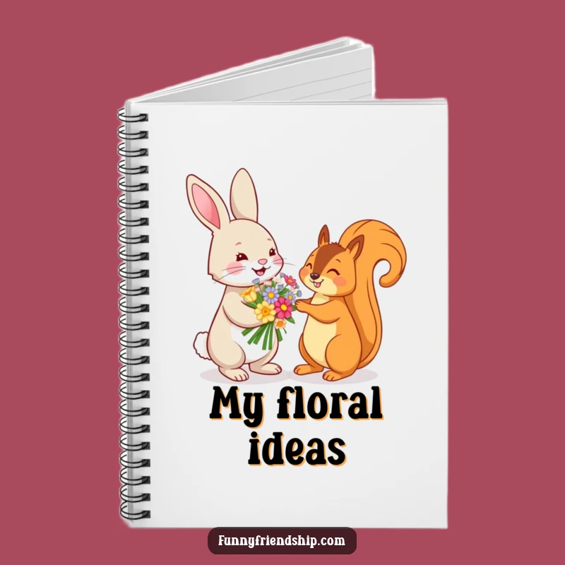 Funny Bunny and Squirrel Flower Notebook: Jot Down Notes with Nature's Charm