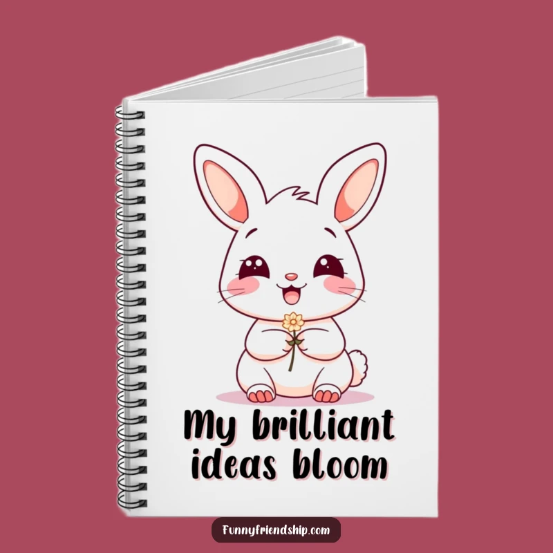 Funny Bunny Flower Notebook: Jot Down Your Thoughts with a Smile
