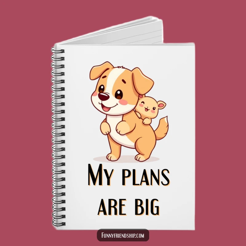 Funny Dog Piggyback Notebook - Lined Character Journal for Pet Lovers
