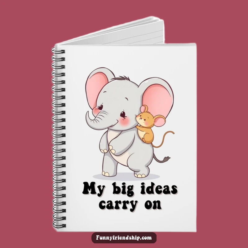 Funny Elephant and Mouse Piggyback Notebook: Jot Down Ideas with a Smile