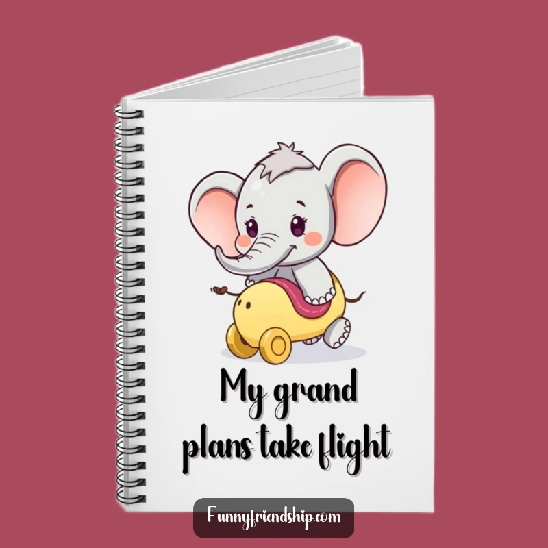 Funny Elephant Ride Notebook: Jot Down Adventures with Playful Flair