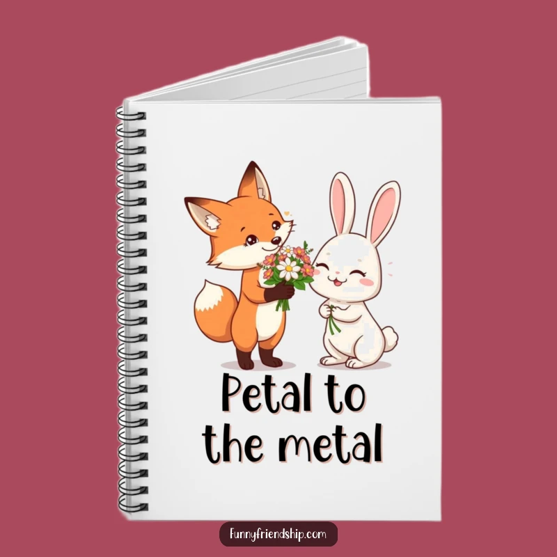 Funny Fox & Rabbit Flower Notebook: Capture Thoughts with Sweetness and Humor