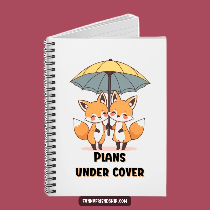 Funny Fox Umbrella Notebook: Cute Cartoon Journal, Humorous Stationery Gift