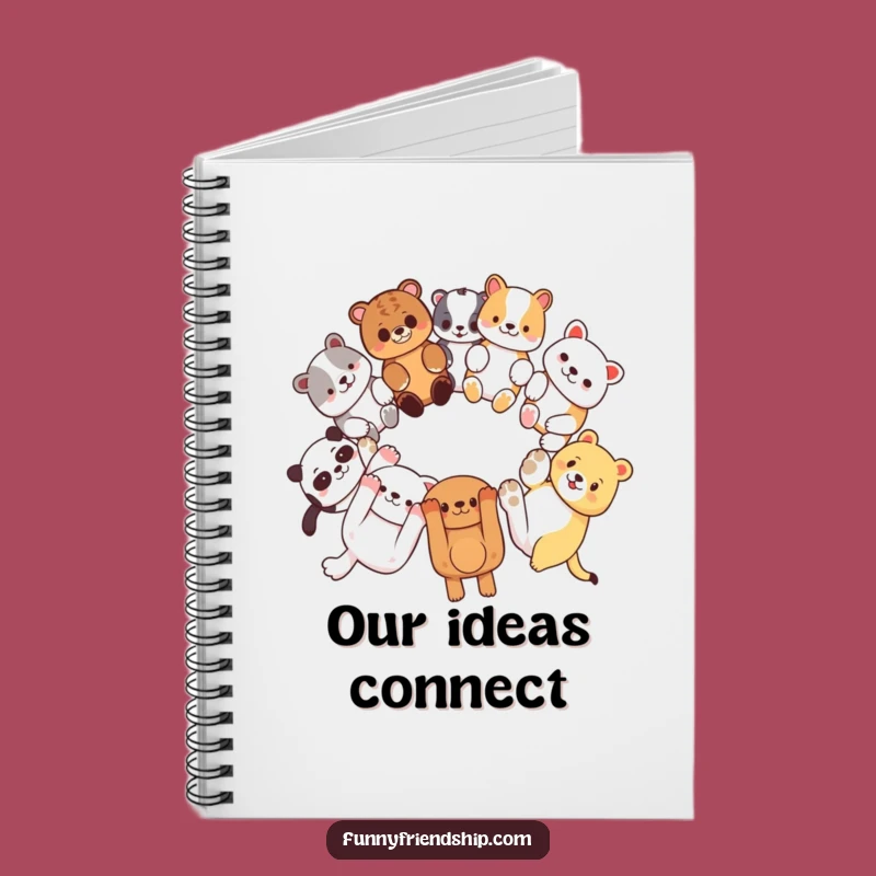 Funny Journal - Diverse Animals Link Paws, Creative and Hilarious Notes