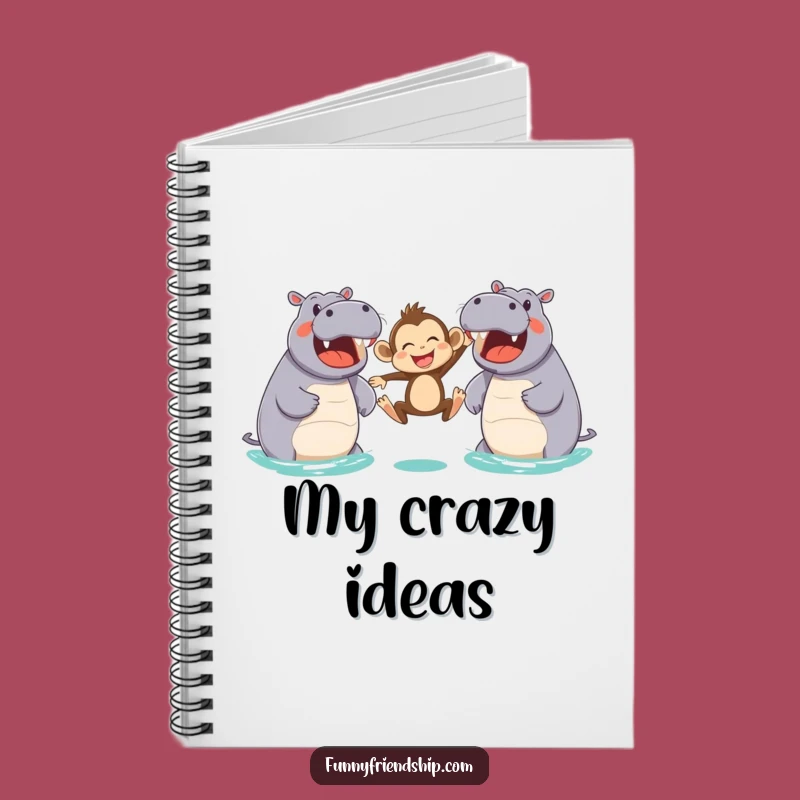 Funny Monkey & Hippo Leap Notebook: Jot Down Laughs & Ideas