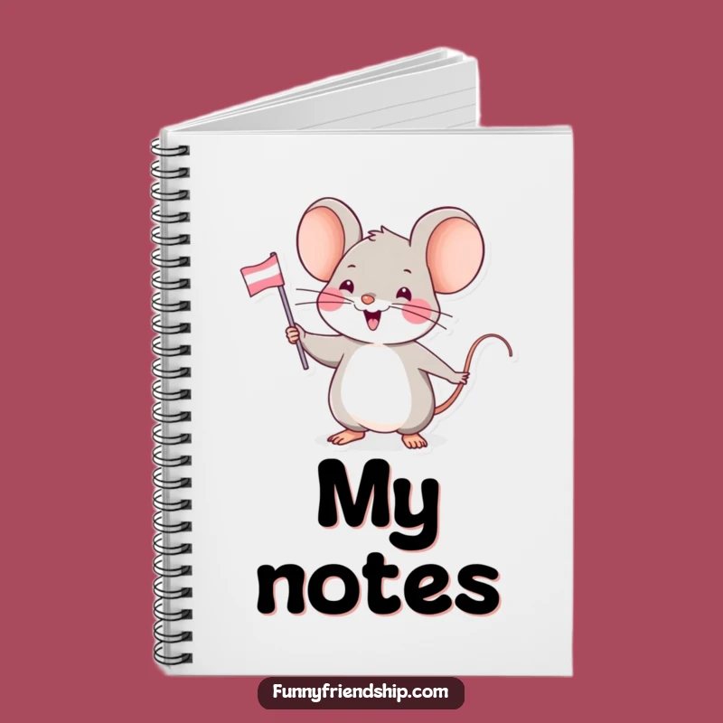 Funny Mouse Friendship Flag Notebook - Jot Down Connections & Ideas!