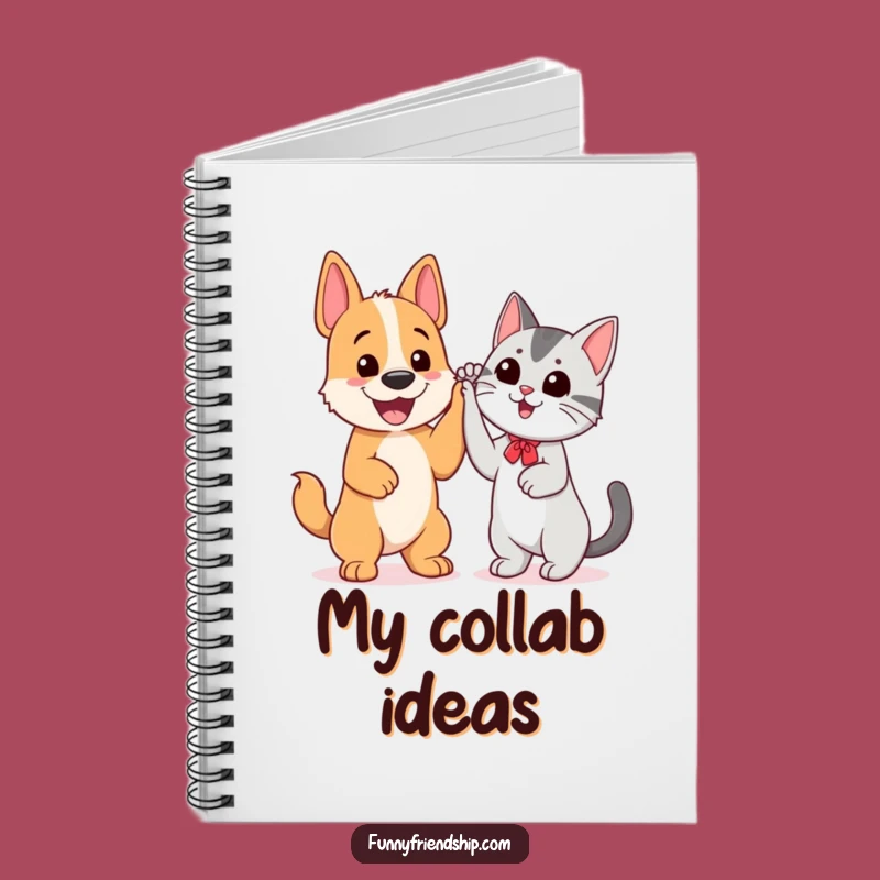 Funny Dog and Cat High Five Notebook: Jot Down Ideas with Humor, Perfect Gift for Pet Lovers