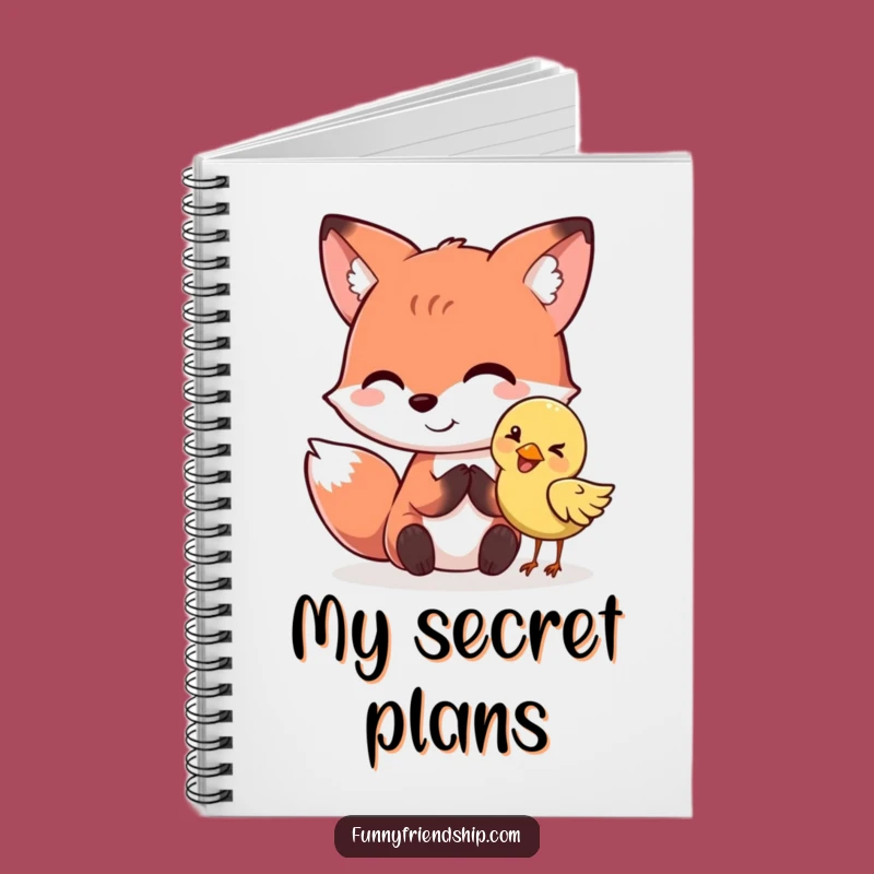 Funny Fox & Bird Secret Notebook: Jot Down Your Hidden Thoughts