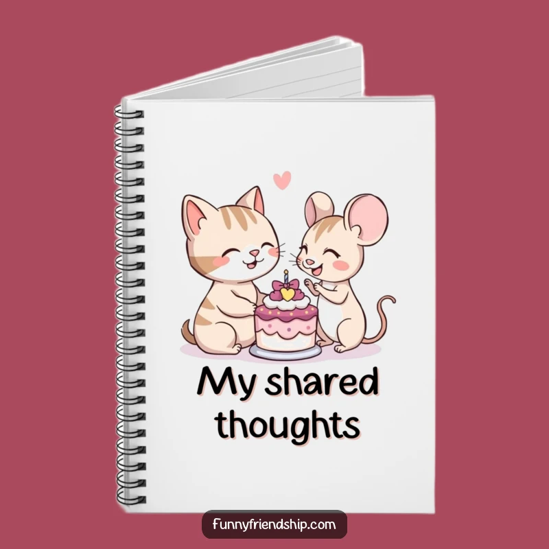 Funny Cat Mouse Cake Notebook: Journal with Peace & Sweetness Gift