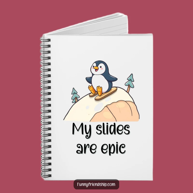 Funny Penguin Friends Notebook: Cheerful Sliding Duo Journal, Perfect Funny Gift