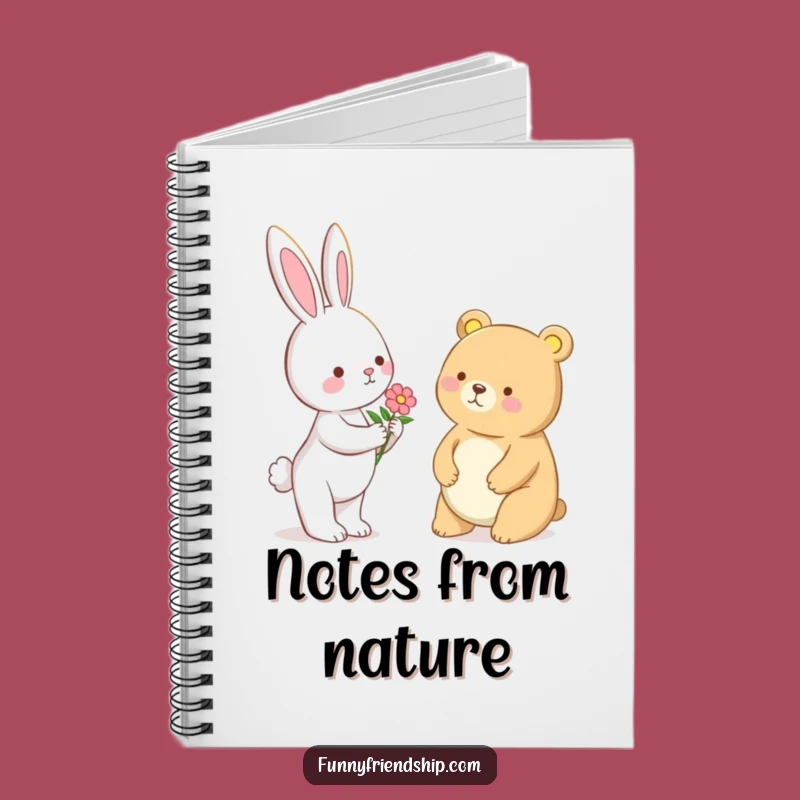 Funny Bunny & Bear Flower Notebook - Journal of Kindness