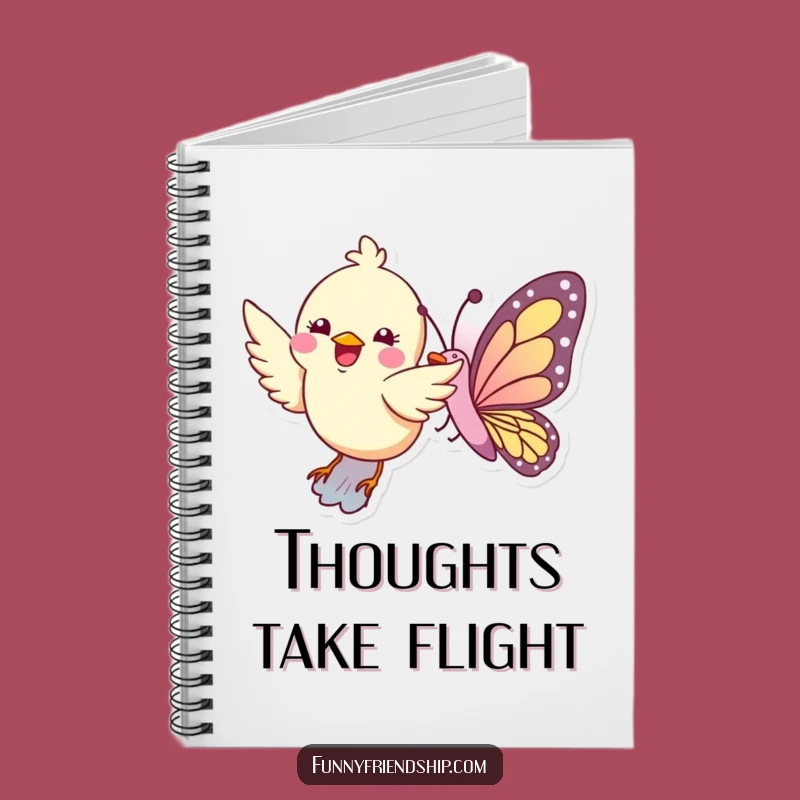 Funny Bird Butterfly Flight Notebook - Lined Flying Duo Journal