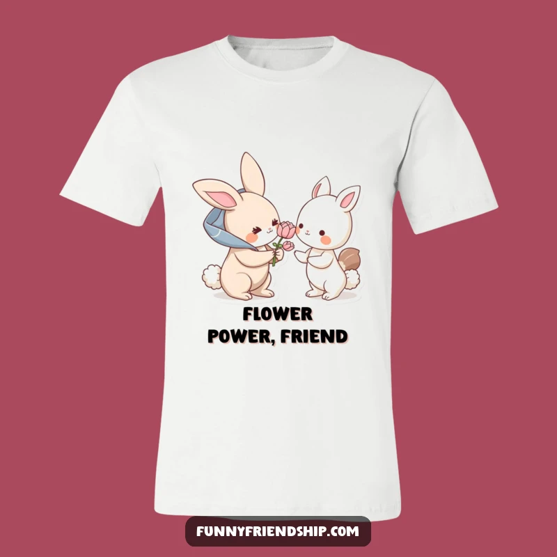 Funny Bunny Flower T-Shirt: Wear Your Kindness Hilariously, Perfect Funny Gift!