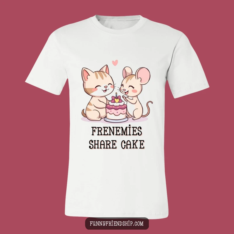 Funny Cat Mouse Cake T-Shirt: Harmony & Humor Tee Gift
