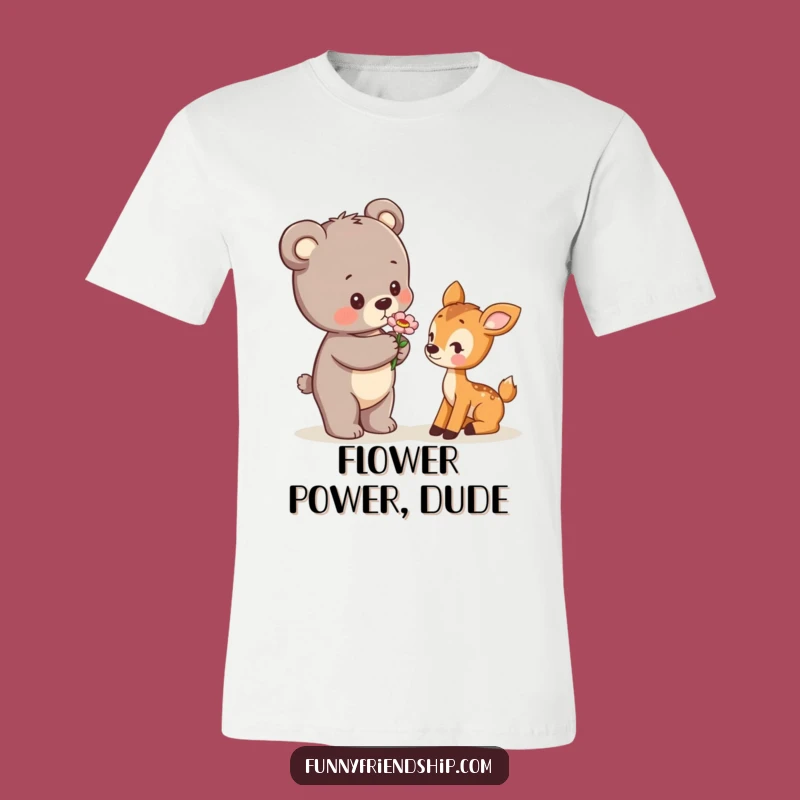 Funny Bear & Deer T-Shirt: Adorable Woodland Friends Cute Gift Idea