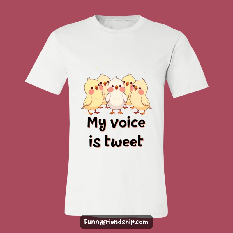 Funny Bird Choir T-Shirt: Harmonious Cartoon Characters Apparel