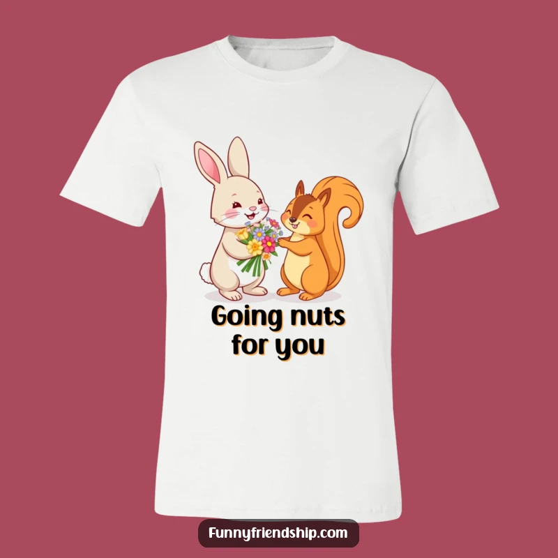 Funny Bunny and Squirrel Flower T-Shirt: Wear the Charm