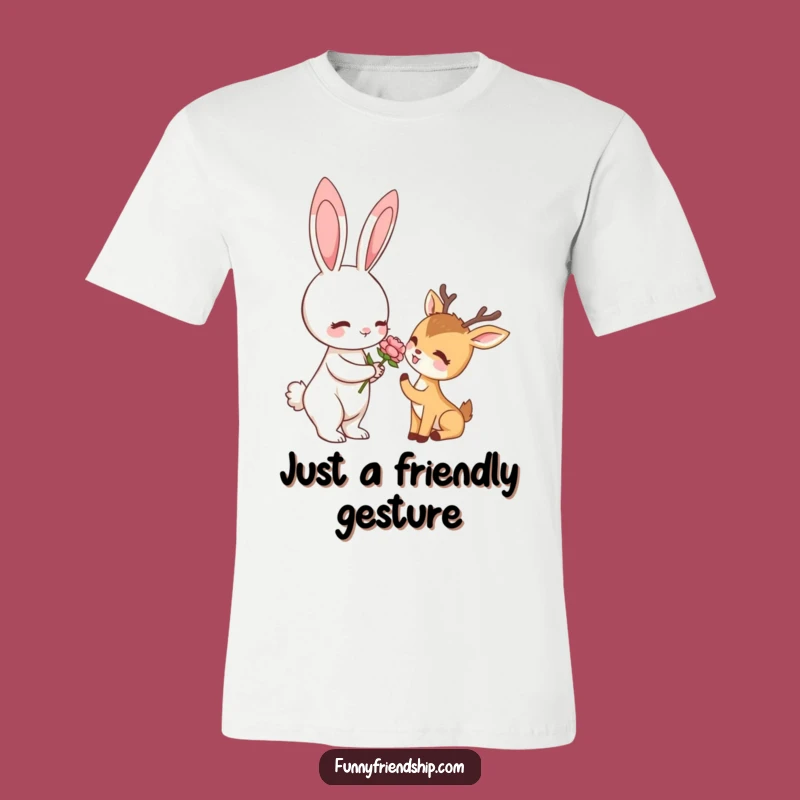 Funny Rabbit & Deer Flower T-Shirt: Wearable Woodland Friendship, A Hilarious Gift Idea