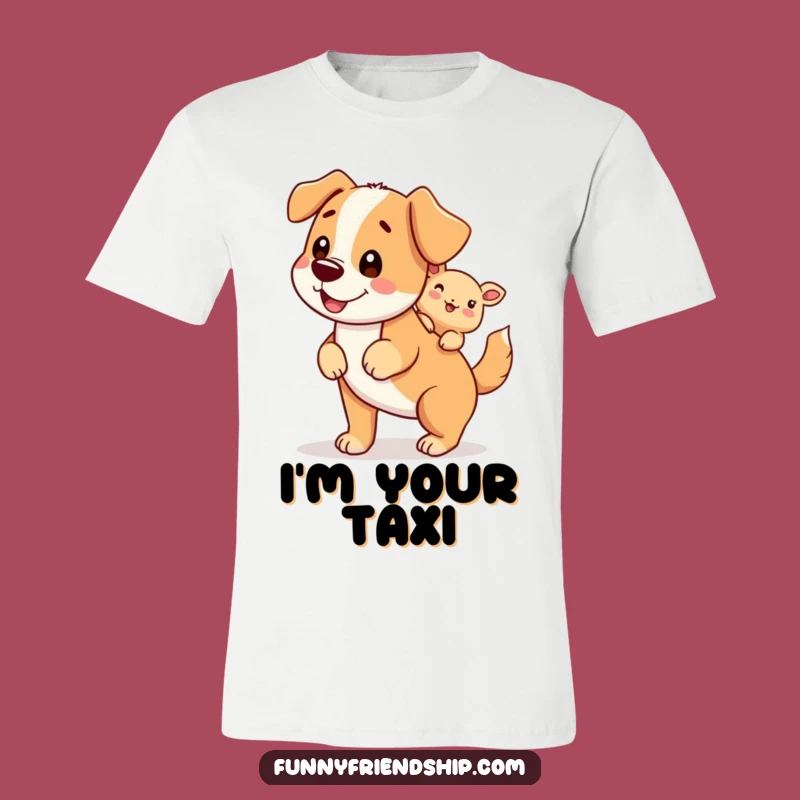 Funny Dog Piggyback T-Shirt - Happy Character Giving Ride Tee for Dog Fans