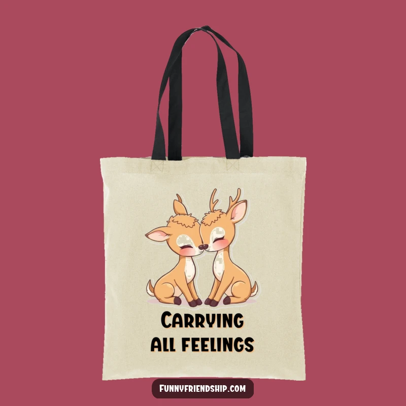 Adorable Deer Nuzzle Tote Bag: Carry Love, Perfect Romantic Gift