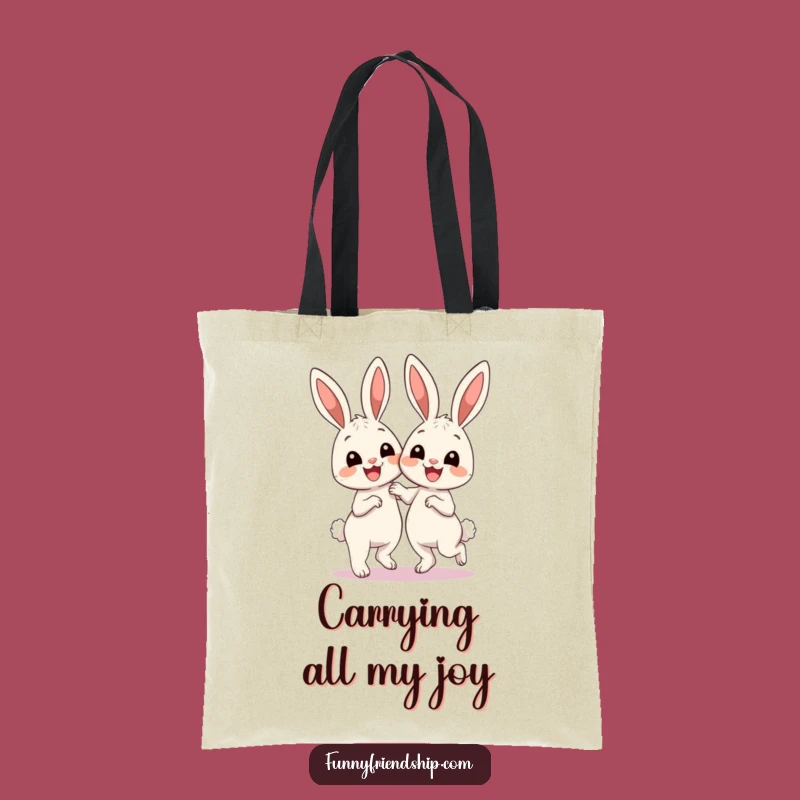 Funny Bunny Dance Tote Bag - Cute Reusable Bag for Groovy Girls