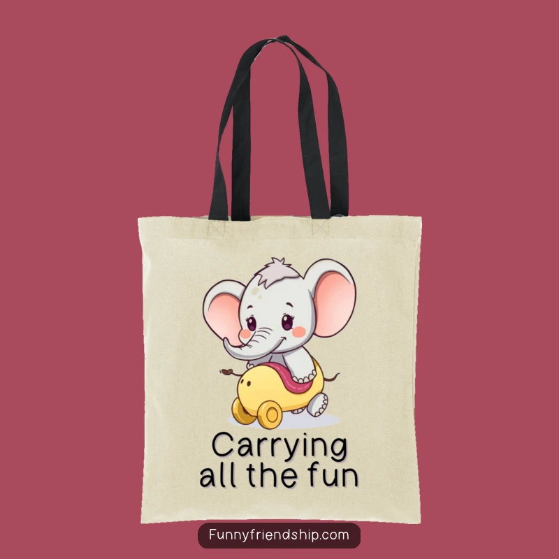 Funny Elephant Ride Tote Bag: Carry Your Adventures with Style