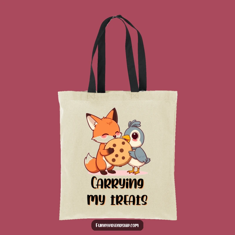 Funny Fox & Bird Cookie Tote Bag: Carry Sweetness, A Hilarious Shopping Funny Gift