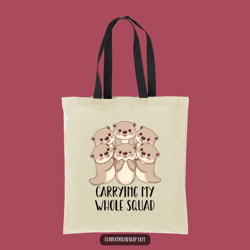 Funny Otter Circle Tote Bag: Carry Your Friends with You!
