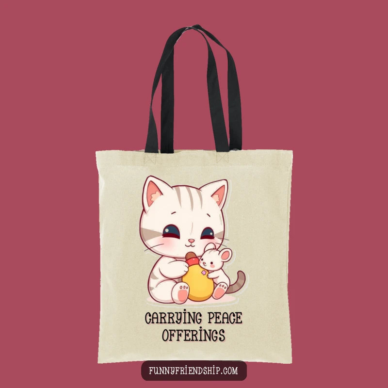 Funny Cat Mouse Toy Tote Bag: Carry Your Kindness Hilariously, Perfect Accessory Gift!