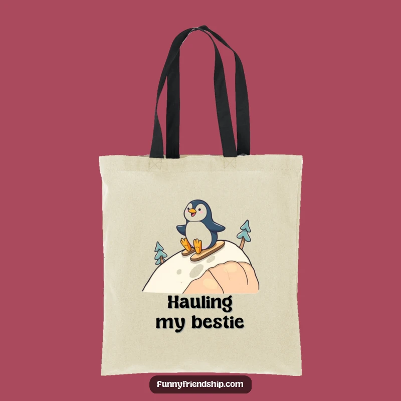 Funny Penguin Friends Tote Bag: Durable Sliding Duo Carry-All, Great Funny Gift